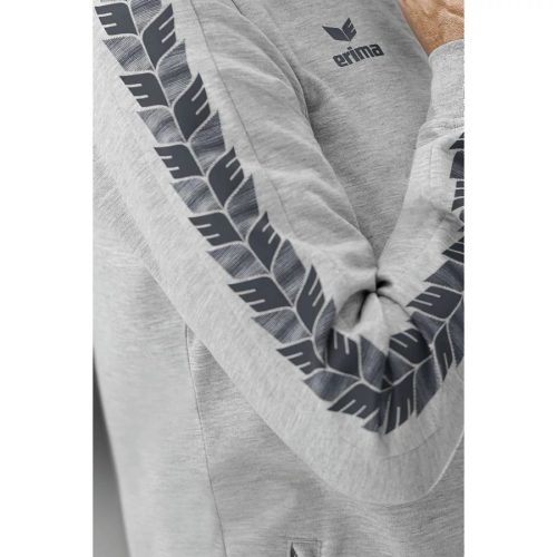 Erima férfi Essential Team álló nyakú, cipzáros melegítőfelső - szürke // kifutó modell